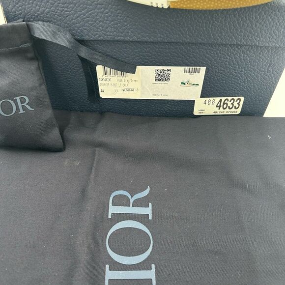 Men's Dior B 57 dribble low top leather sneakers size 44 made in Italy - Picture 6 of 15